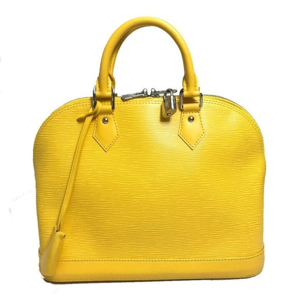 Authentic LOUIS VUITTON M40951 Epi AlmaPM Tote Bag Hand Bag Epi Leather yellow - Picture 1 of 6